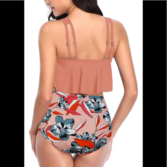 🆕Tummy Control Tankini Ruffled Top with Swimsuit - Picture 2 of 2